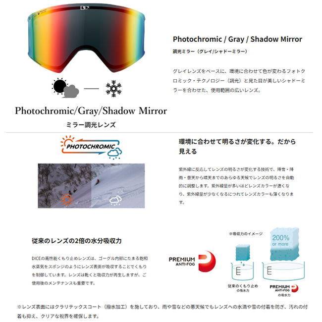 スノーゴーグル DICE ダイス SHOWDOWN ショウダウン ゴーグル