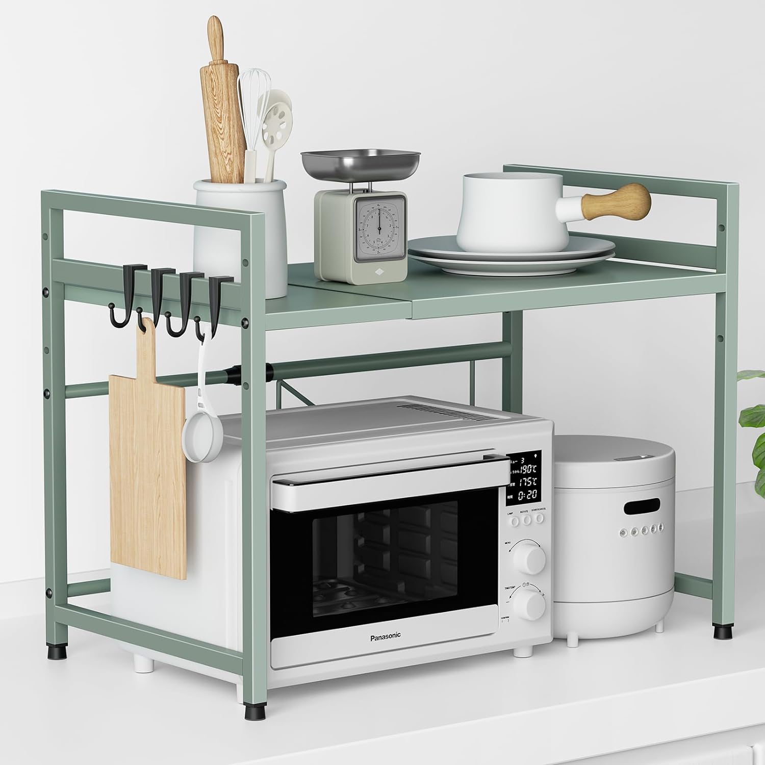 レンジ上ラック キッチン 伸縮式 トースターラック 幅(39-65cm