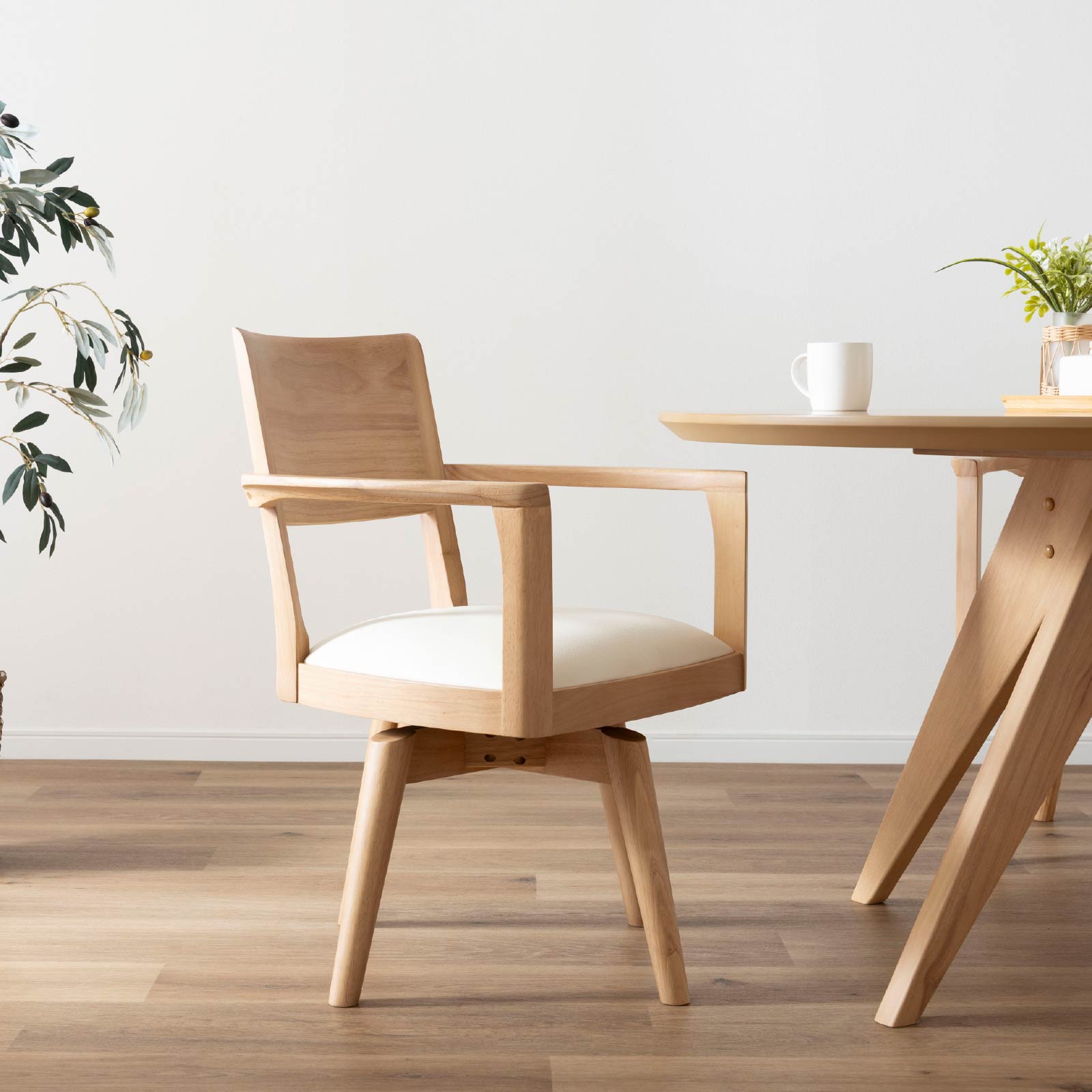 シギヤマ家具工業 ダイニングチェア 回転 肘付 おしゃれ 北欧 回転