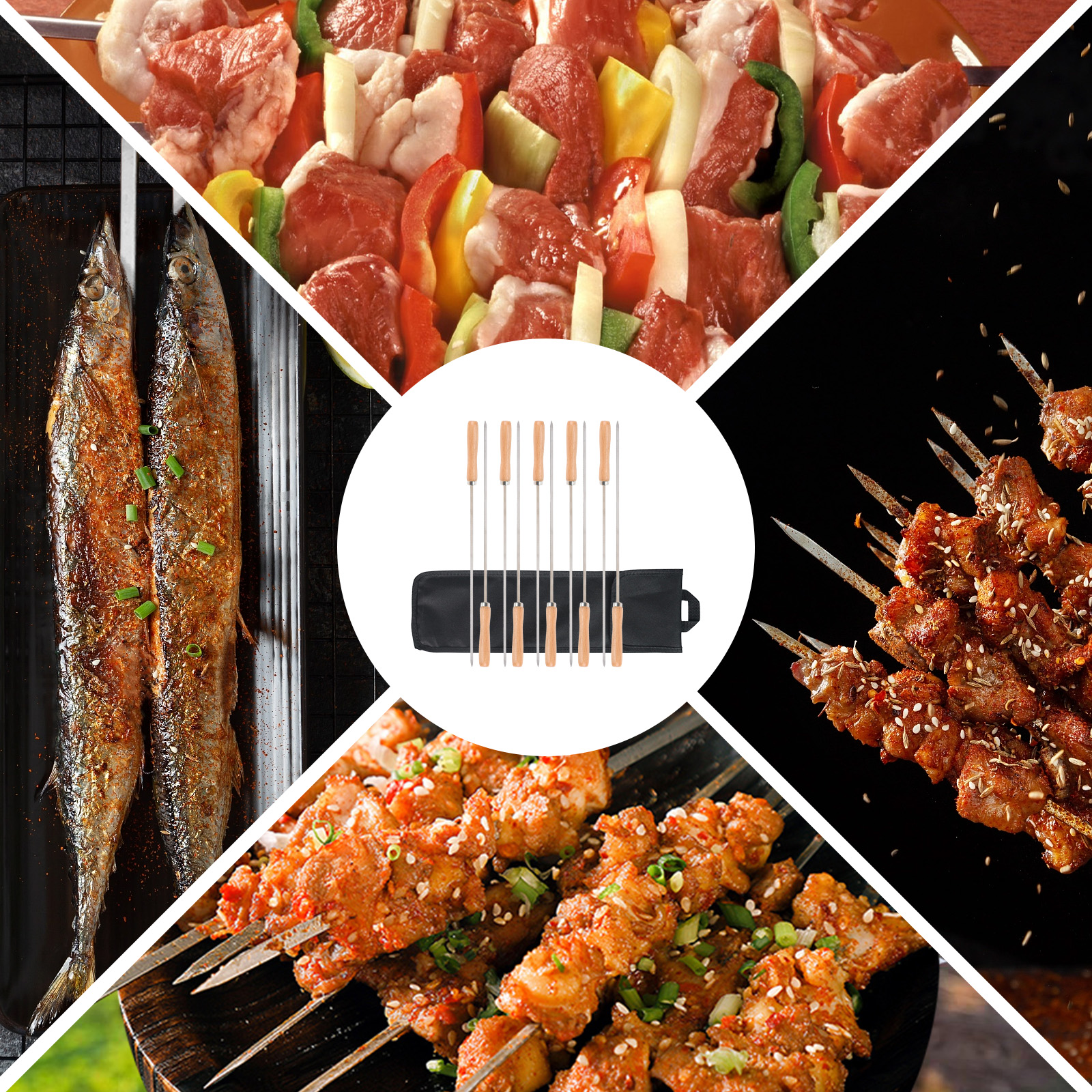 バーベキュー串 スキュア BBQ串 ステンレス おしゃれ 収納付