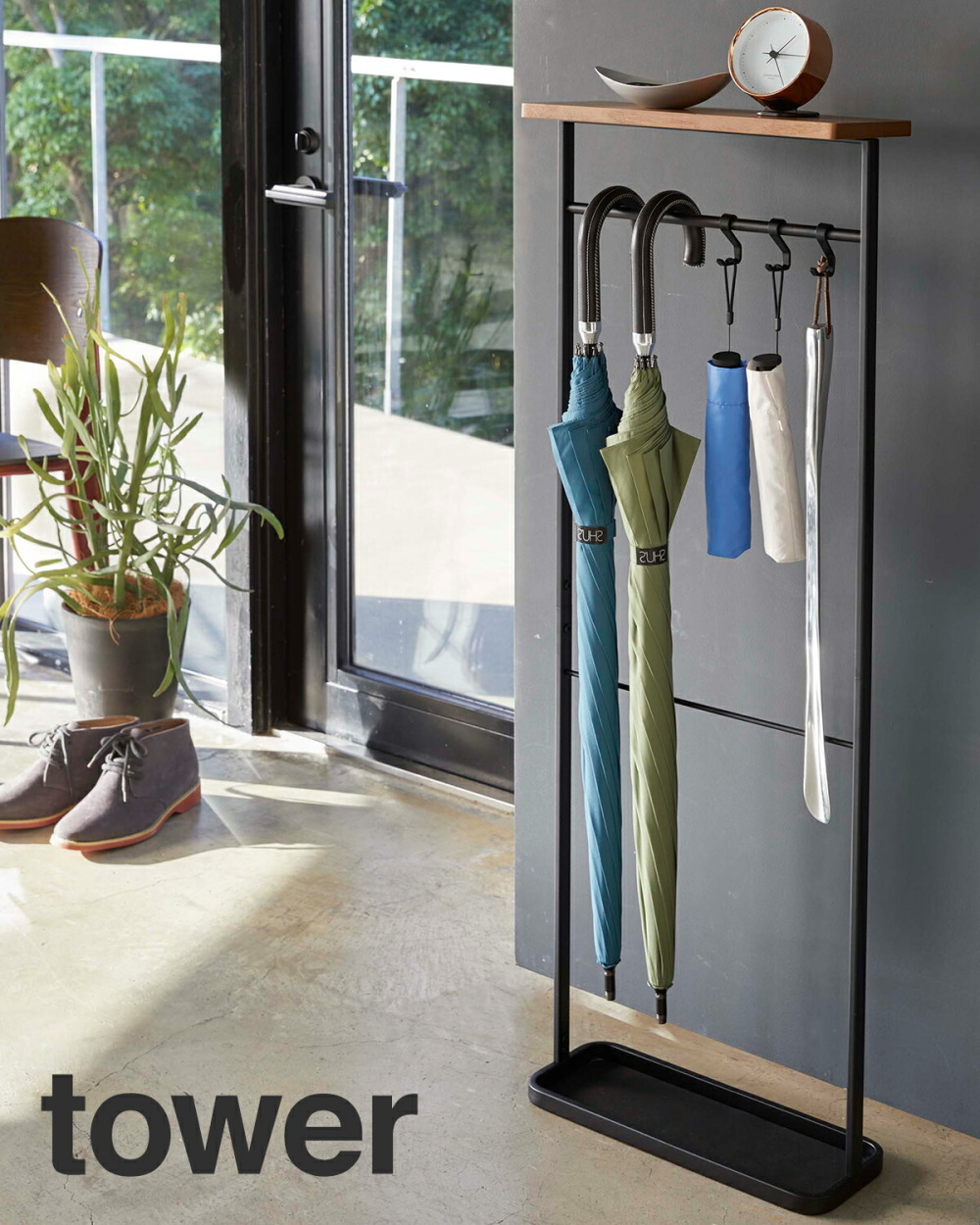 tower 天板付き引っ掛け傘立て タワー 山崎実業 yamazaki 玄関