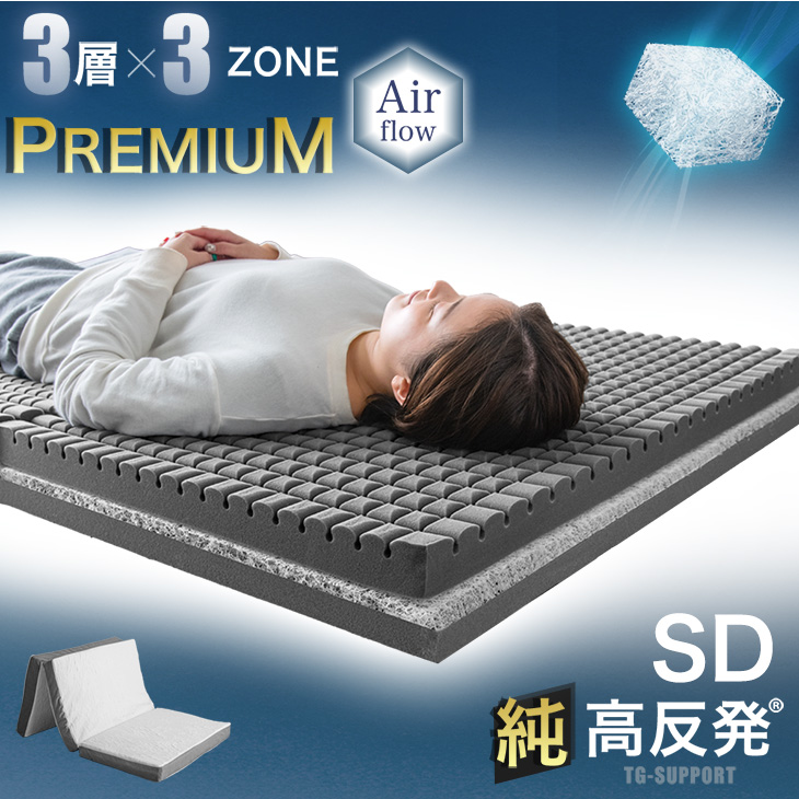 タンスのゲン 8日+5% マットレス ダブル 三つ折り 折りたたみ 高反発