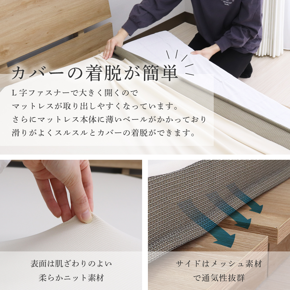 西川（nishikawa） 高反発マットレス セミダブル 120×195×8cm 丸巻き