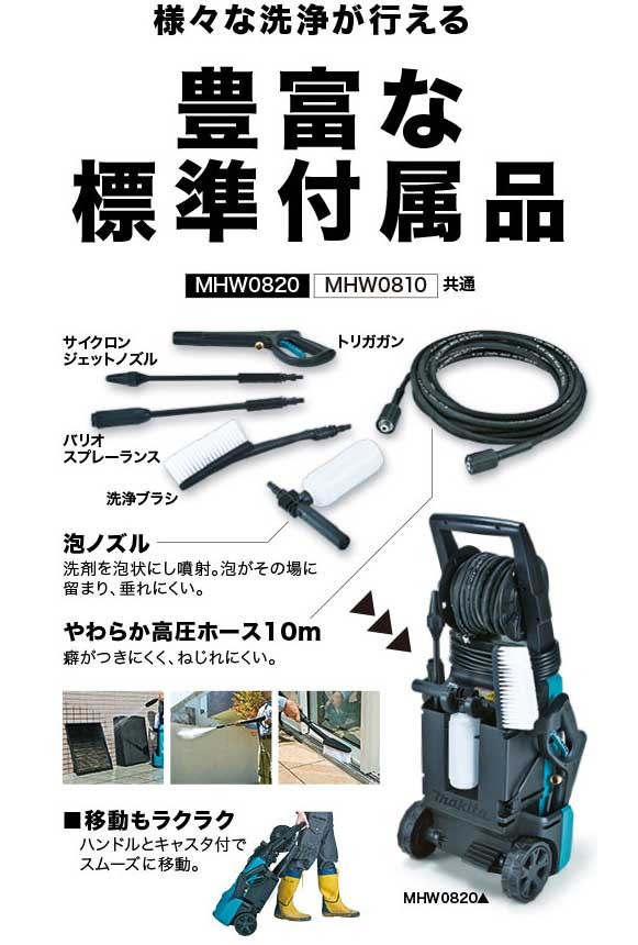 マキタ（makita） 高圧洗浄機 MHW0820 高機能タイプ : ヤマムラ本店