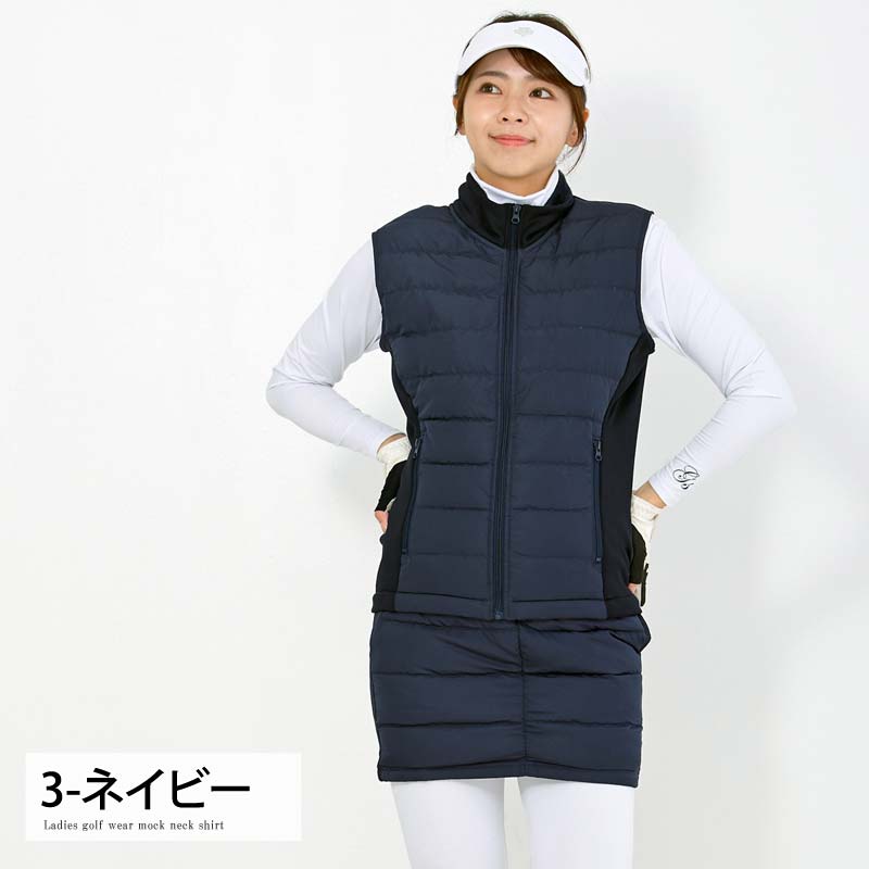 ゴルフウェア レディース ダウン上下セットアップ ダウンベスト ダウン