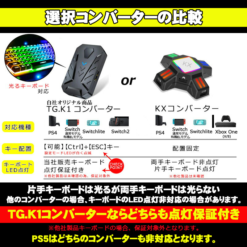 ゲーム4点セット ゲーミングキーボード マウス コンバーター マウス