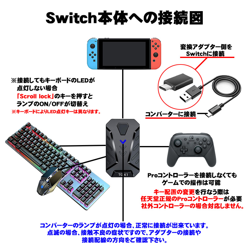 ゲーム4点セット ゲーミングキーボード マウス コンバーター マウス