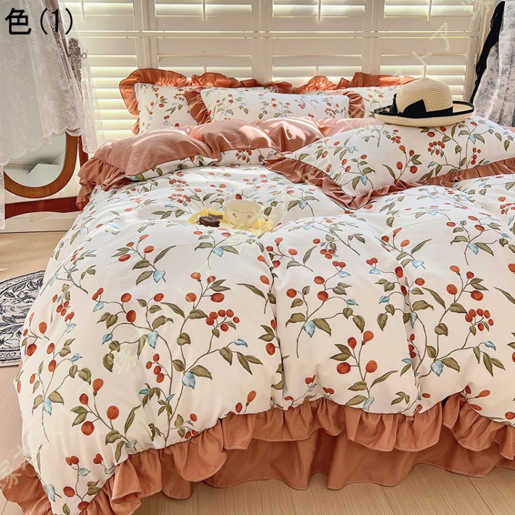 韓国風 寝具 布団カバーセット シングル セミダブル レディース 姫系