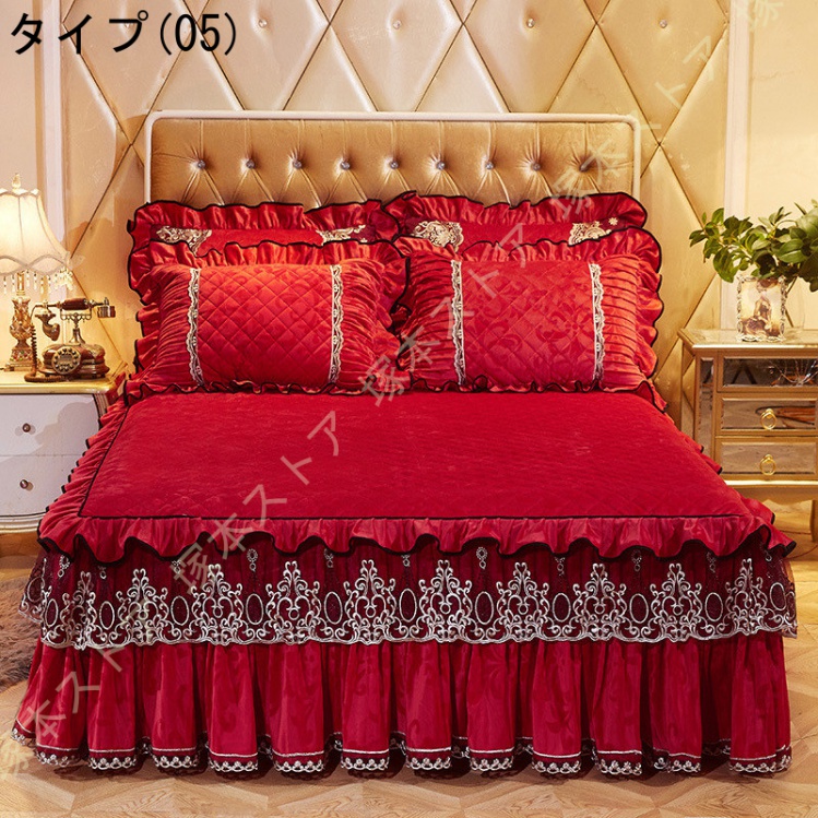 花柄 ベッドカバー ベッドスカート シングル セミダブル 掛ふとん