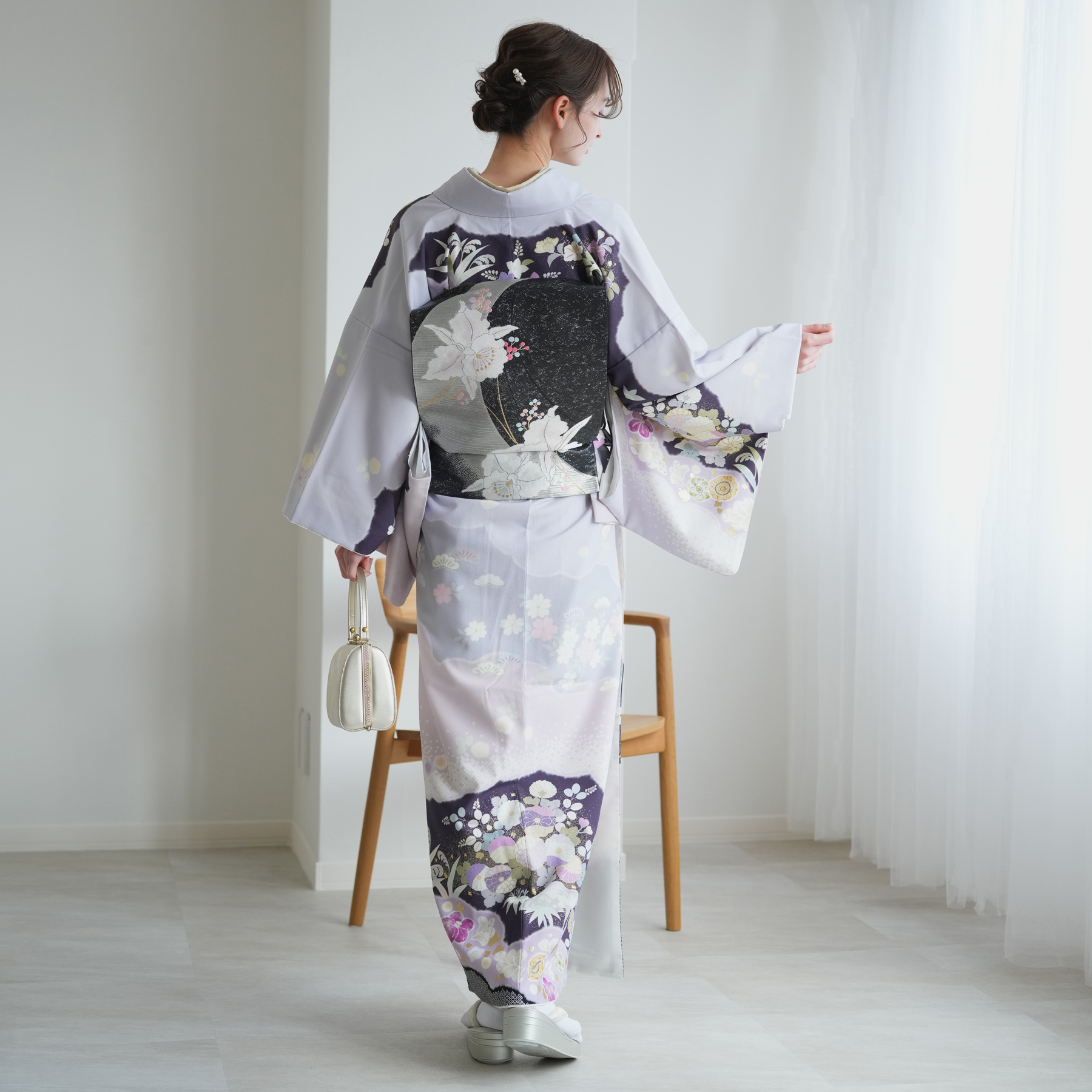 訪問着 レンタル おしゃれ 20点セット JAPAN STYLE 着物 花 卒業式 卒