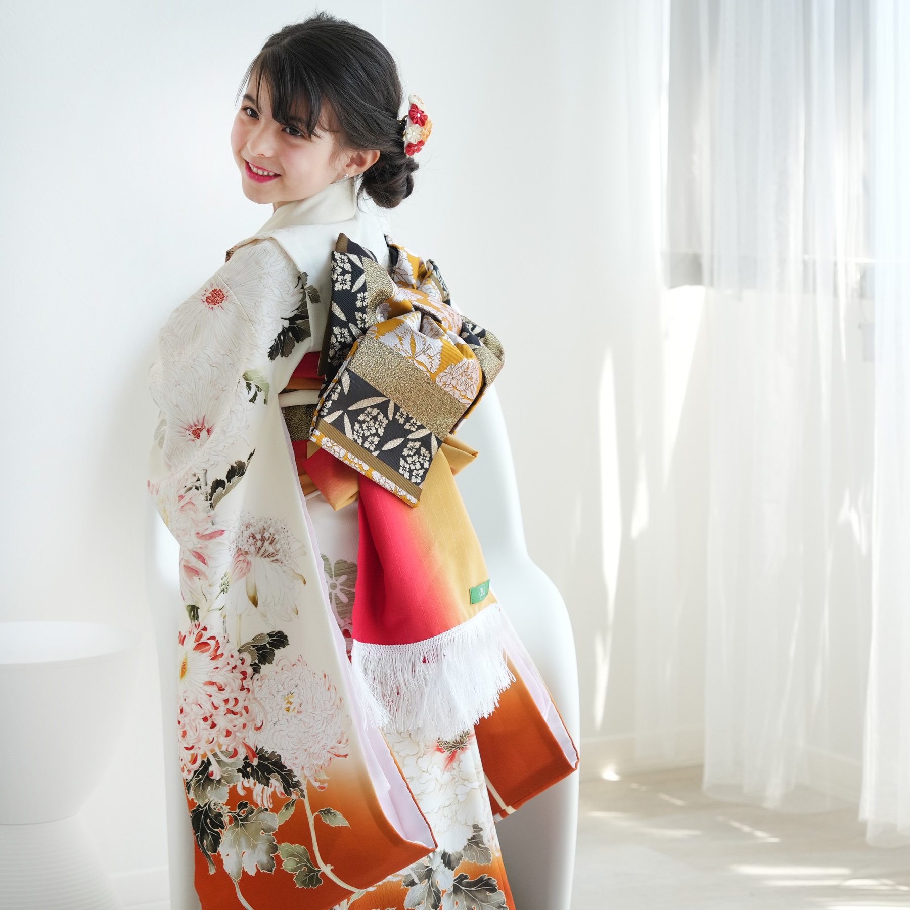 レンタル 七五三 着物 7歳 芸艸堂 UNSODO 古典柄 レトロ アンティーク