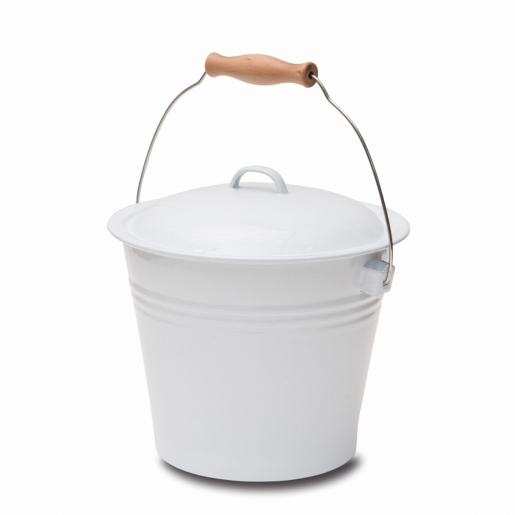 バケツ おしゃれ 蓋つき ホーロー 5.7L ワインク−ラー キッチン 白