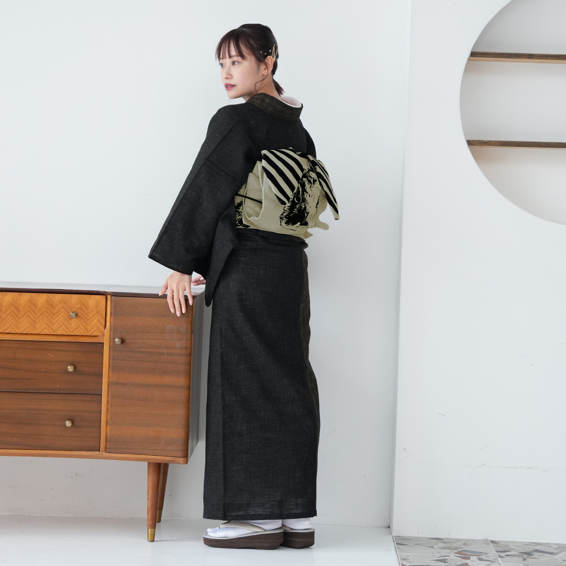 作り帯 レディース ニコアンティーク ホーランド・ロップ うさぎ作り帯