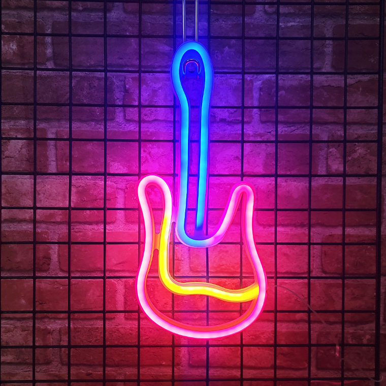 DENKO HOME（電光ホーム） LED ネオンサイン ギター エレキギター USB