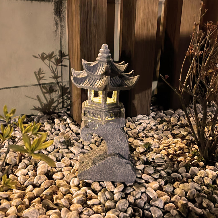 DENKO HOME（電光ホーム） 灯篭 石灯篭 光る ソーラー 石 灯篭 とう