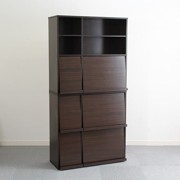 収納ラック 2個セット 棚 ラック フラップ扉 チェスト 見せる収納