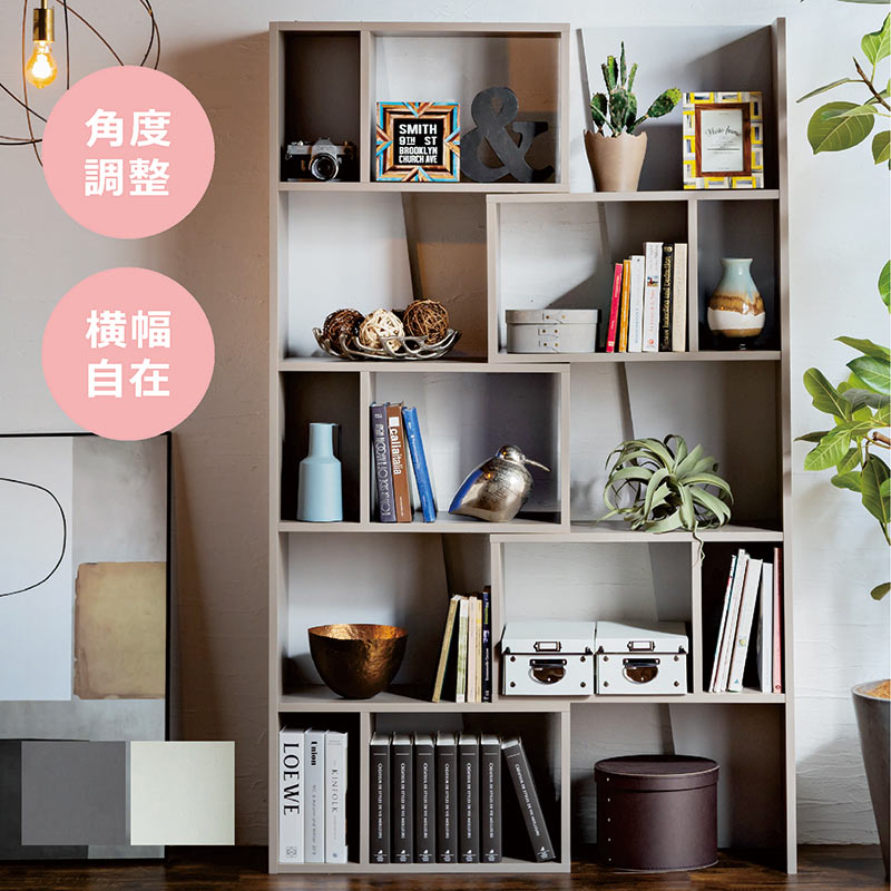 シェルフ棚 オープンラック 伸長式 幅65cm 幅115cm 5段 白 木製