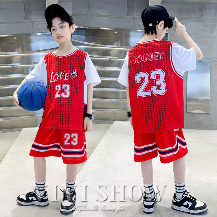 バスケユニフォーム 子供 ヒップホップ スウェット 男の子 女の子