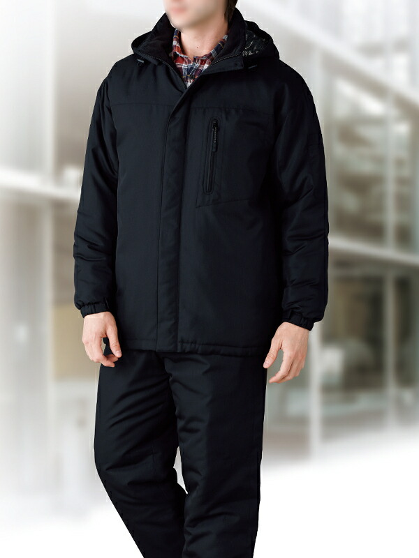 防寒服 防寒着 防寒コート 裏アルミ防寒ハーフコート(フード付) 48483
