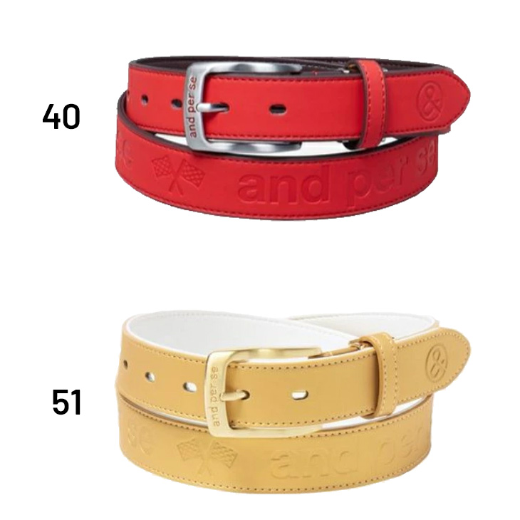 アンパスィ 新品リバーシブルベルト オレンジ&ネイビー and per se