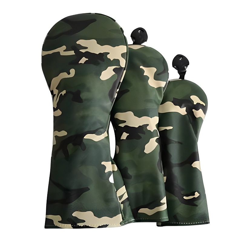 ゴルフ ヘッドカバー ドライバー ウッド 3点セット 迷彩柄