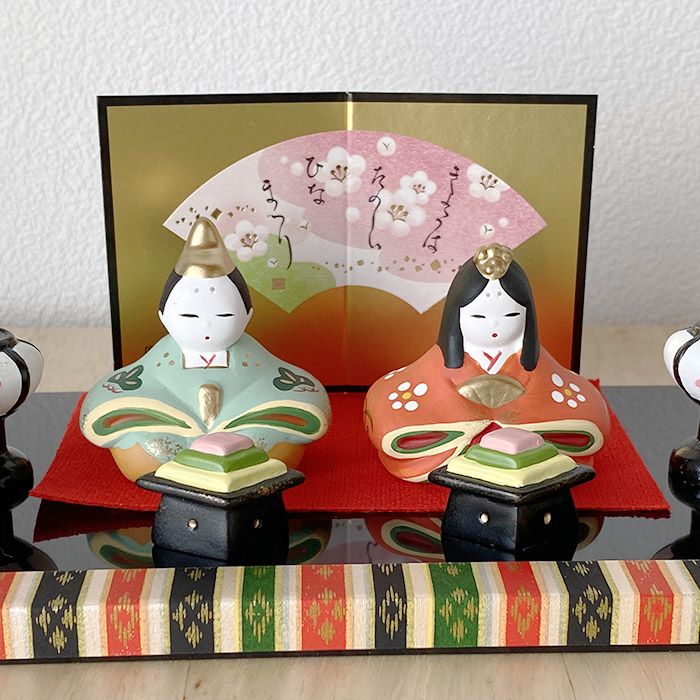 薬師窯 錦彩親王飾り雛 2331 雛人形 コンパクト 陶器 ひな人形 雛祭り