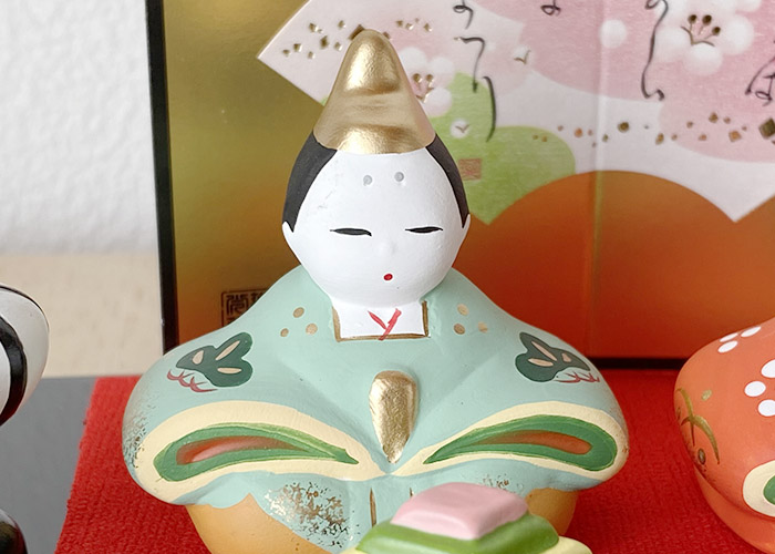 薬師窯 錦彩親王飾り雛 2331 雛人形 コンパクト 陶器 ひな人形 雛祭り