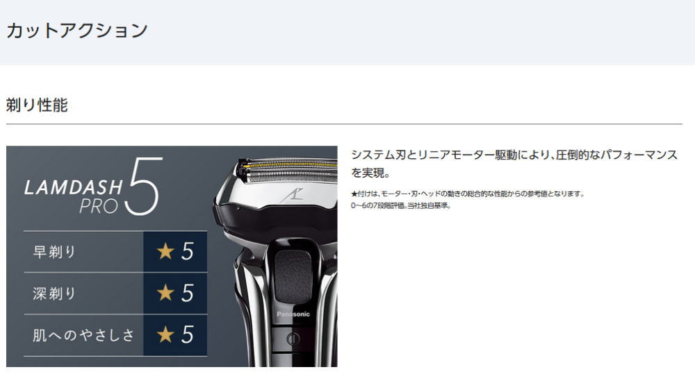 パナソニック ラムダッシュPRO 5枚刃 日本製 全自動洗浄充電器 5段階