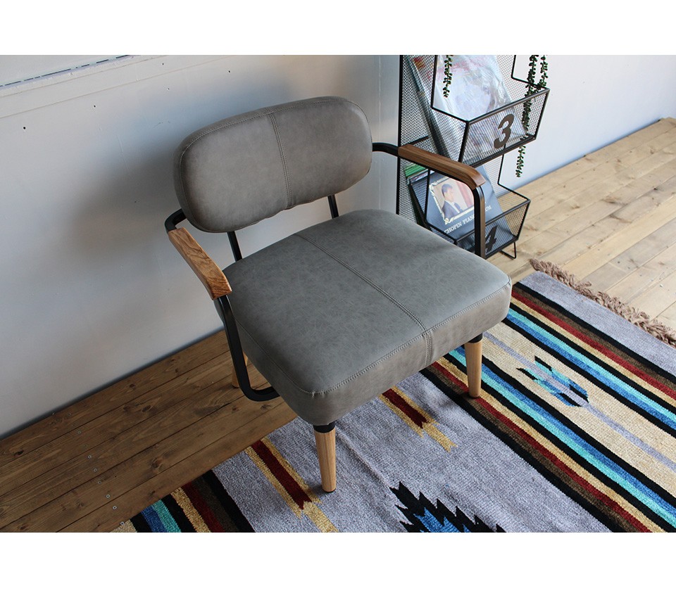 チェア 一人掛け ソフトレザー ソファ レトロ インダストリアル