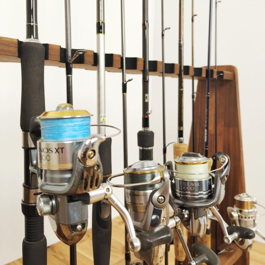 WOODWORKS ロッドスタンド 19本掛 (色：ブラウン) 木製 日本製 両面