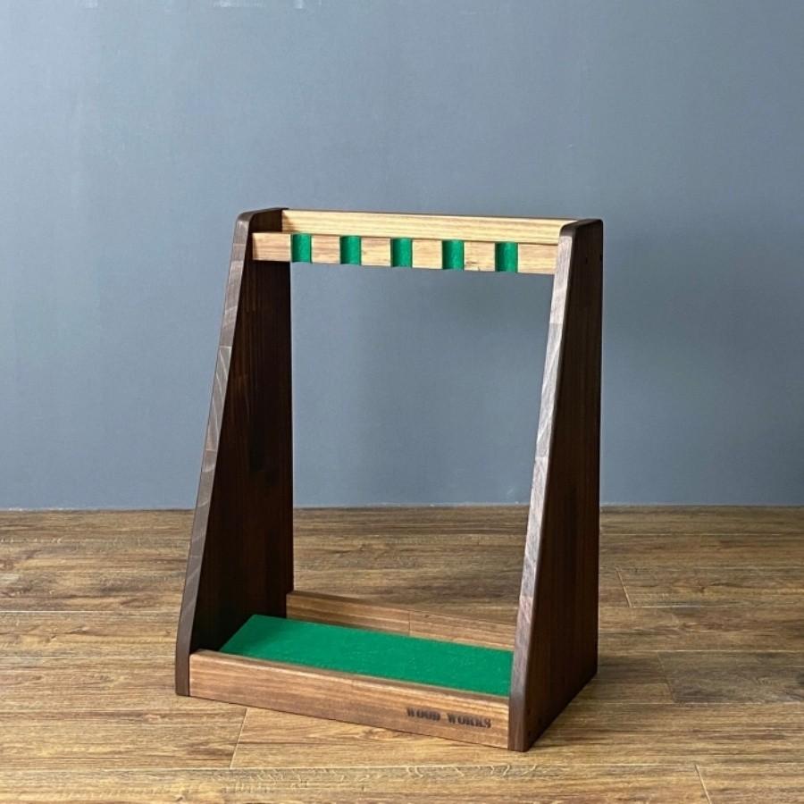 WOODWORKS パターラック 5本掛 (色：ブラウン) 木製 日本製 【 ゴルフ