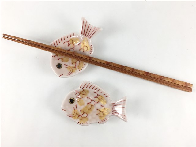 有田焼 幸楽窯 鯛 箸置き(ピンク / 白)【7.5cm 磁器 食器 箸置き 箸
