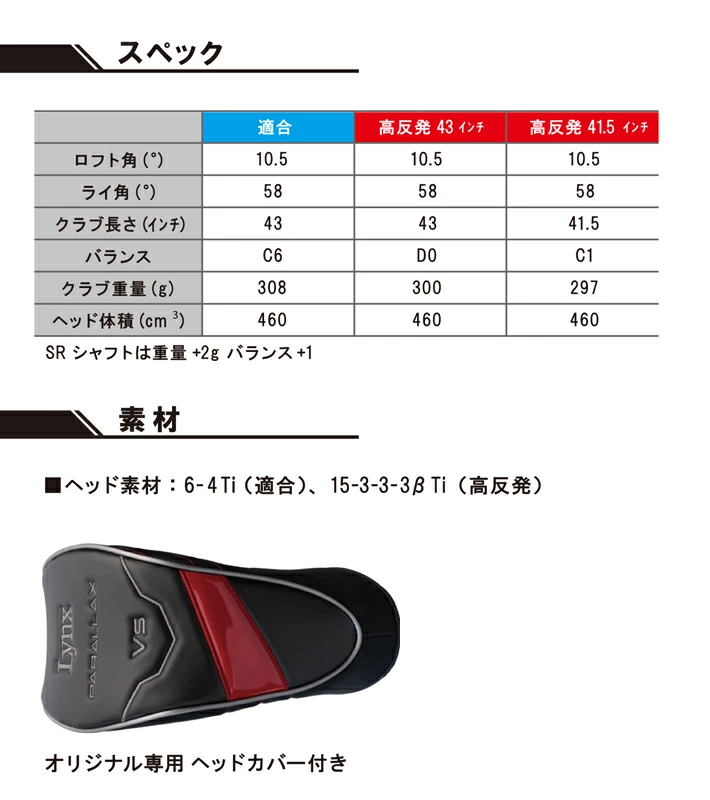 Lynx（リンクス） PARALLAX VS-2 LIMITED 短尺ドライバー パララックス