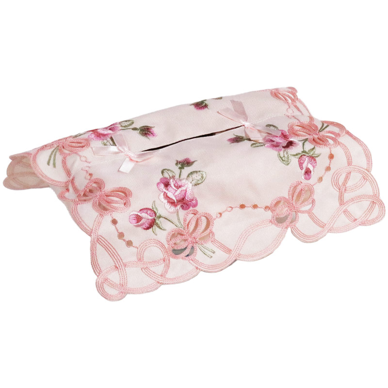 ティッシュケース レース おしゃれ 刺繍 ボックスティッシュケース 花