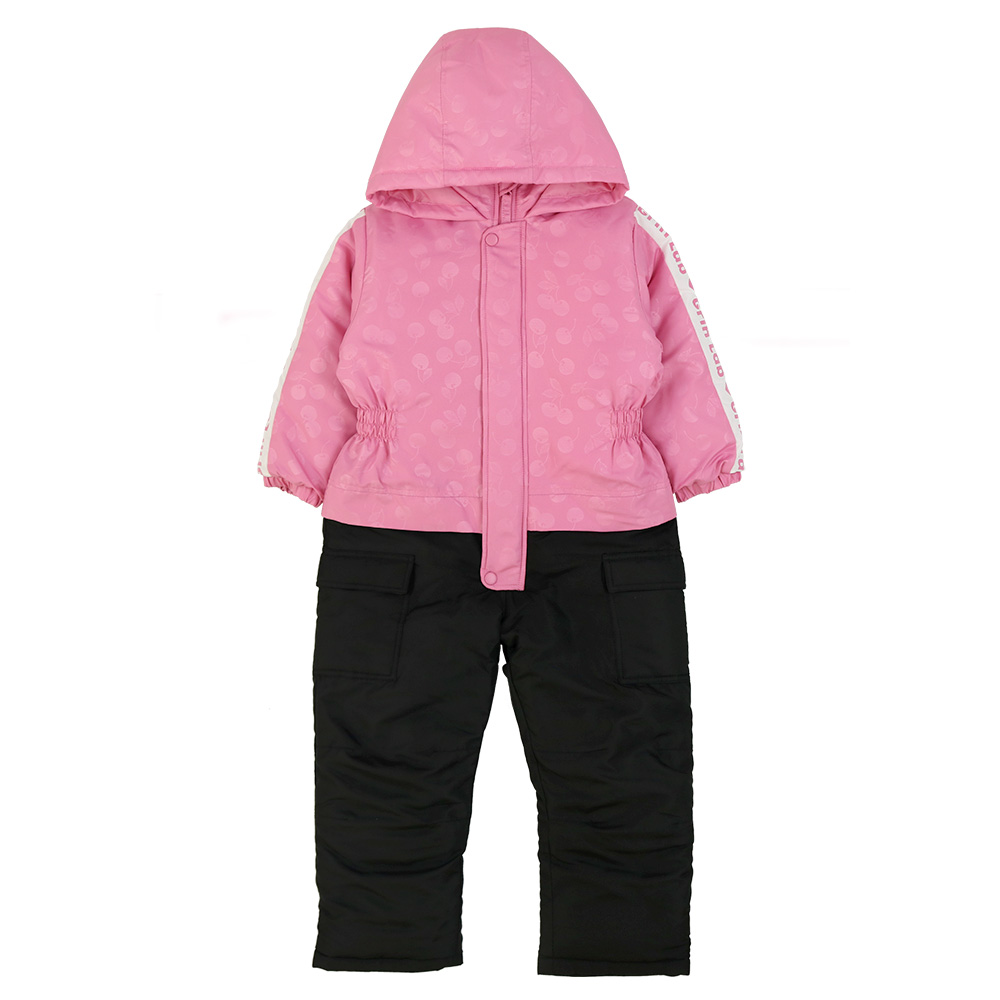 キッズ スノーウェア ジャンプスーツ 中綿 撥水加工 女の子 チェリー