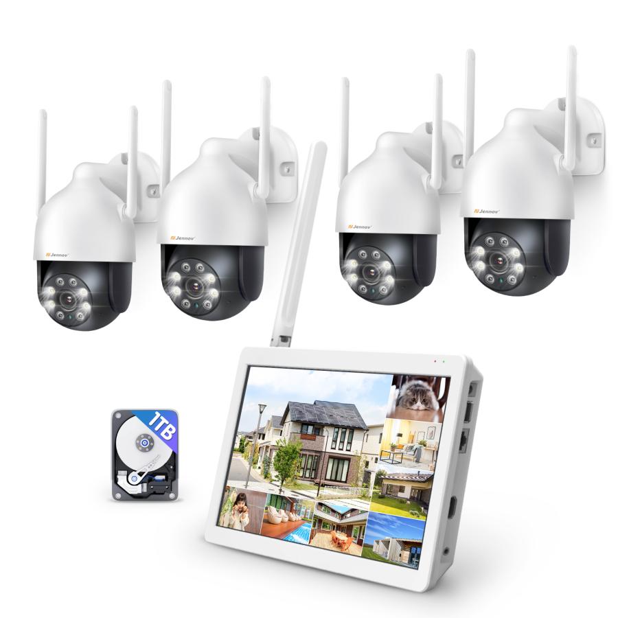 防犯カメラ 監視カメラ 屋外 家庭用 4台セット ワイヤレス 300万画素