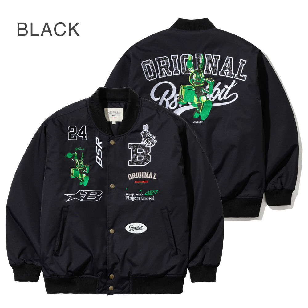 BSRABBIT TRIPPY RB ＆ STAR B VARSITY JACKET ジャケット スタジャン