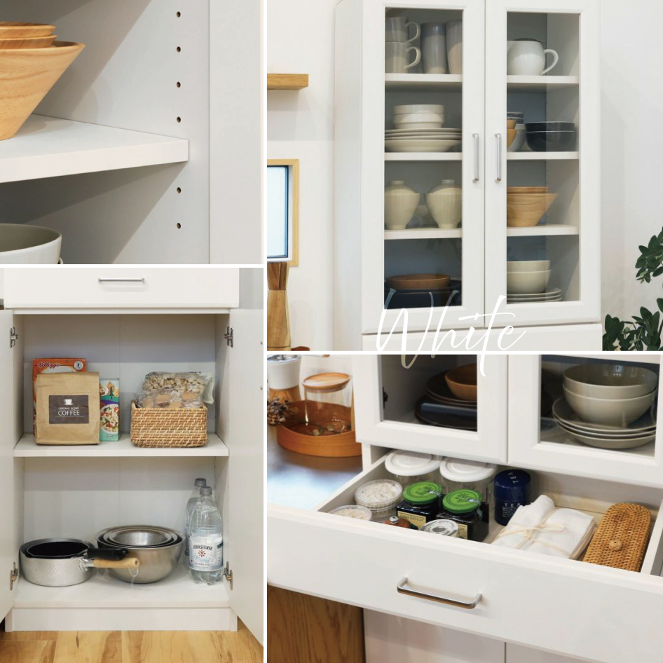 白井産業 ベアルモ 食器棚 幅57cm 高さ180cm 移動棚 食器棚 BRM