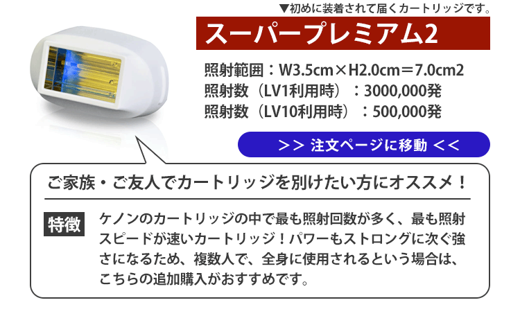 ケノン（ke-non） 脱毛器 スーパープレミアムカートリッジ2 スーパー