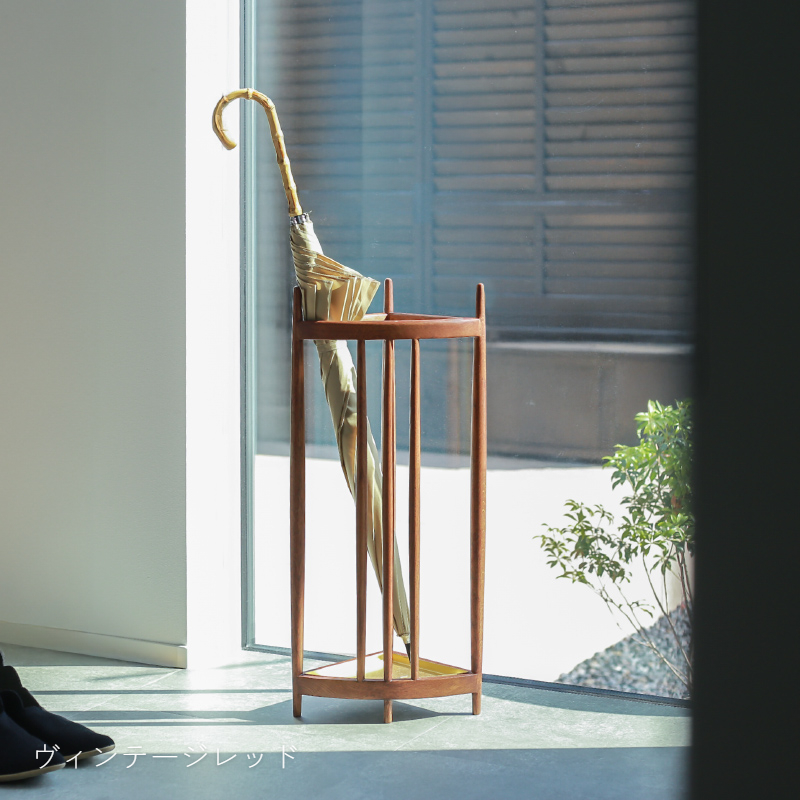 傘立て TRIA H58cm アンブレラスタンド 玄関 収納 木製 天然木 真鍮