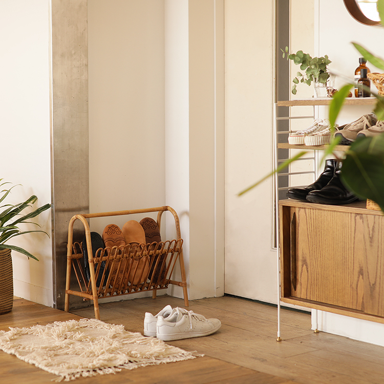 収納 ラタン 籐 マガジンラック JUGLAS ラック バスケット 北欧
