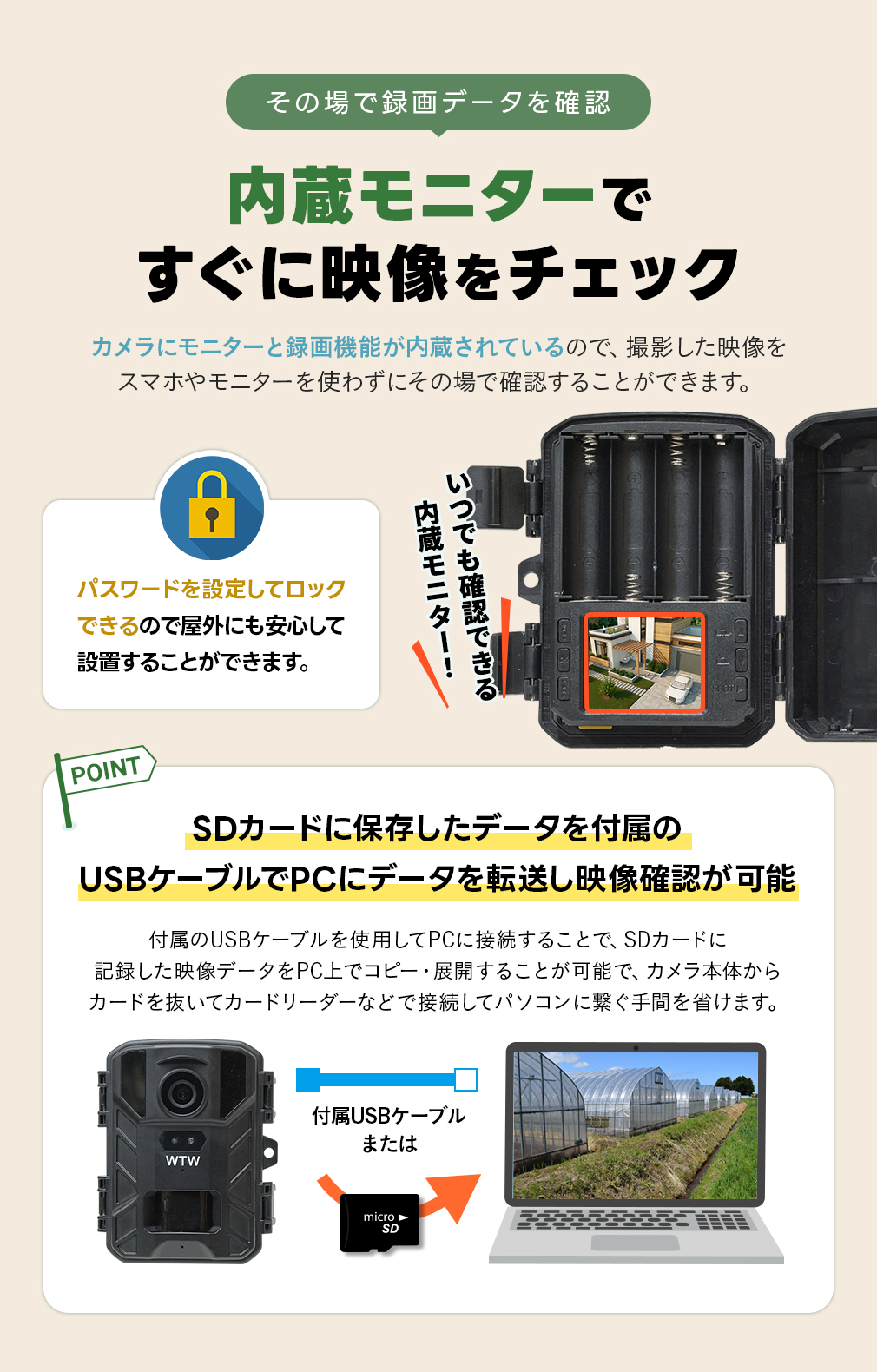 WTW 塚本無線 防犯カメラ トレイルカメラ 小型カメラ 小型 静止画5000