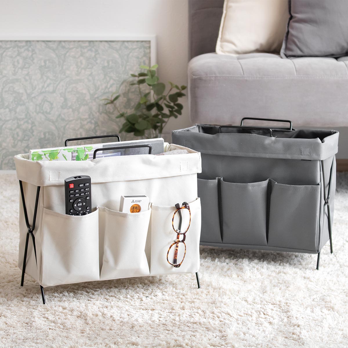 荷物置き リビングラック 折りたたみ ファブリック （ かばん置き