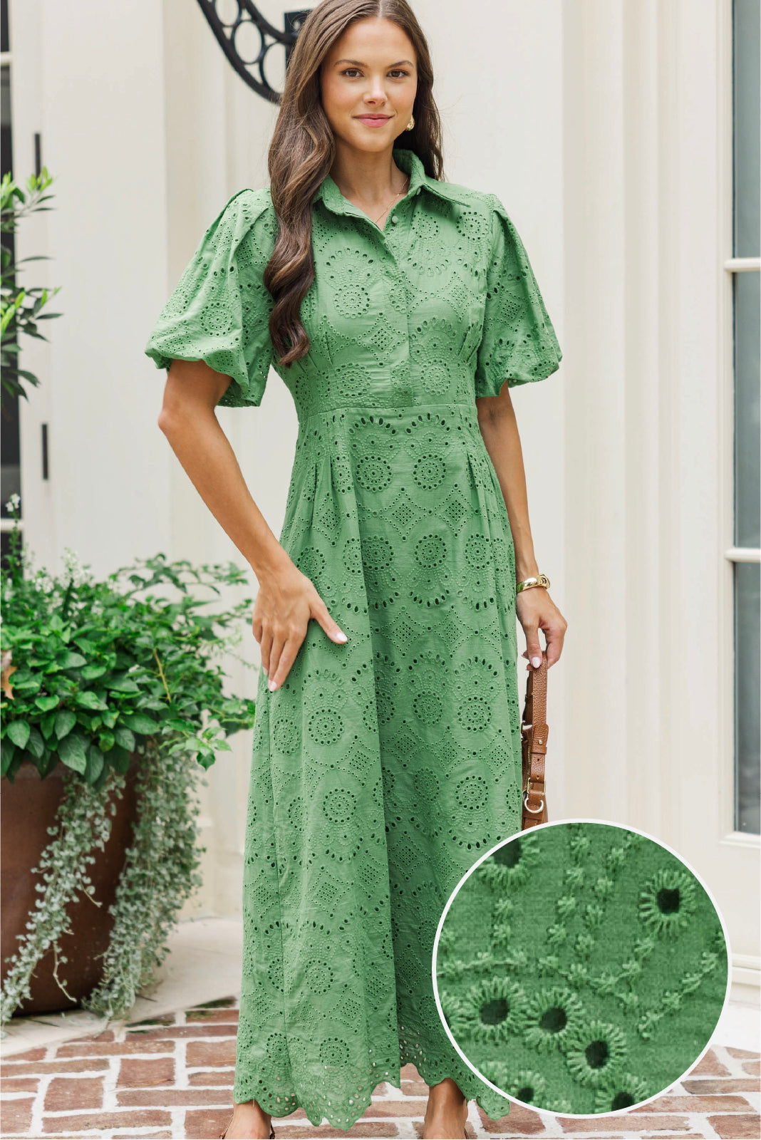 My Lucky Charm Green Eyelet Midi Dress – Shop the Mint