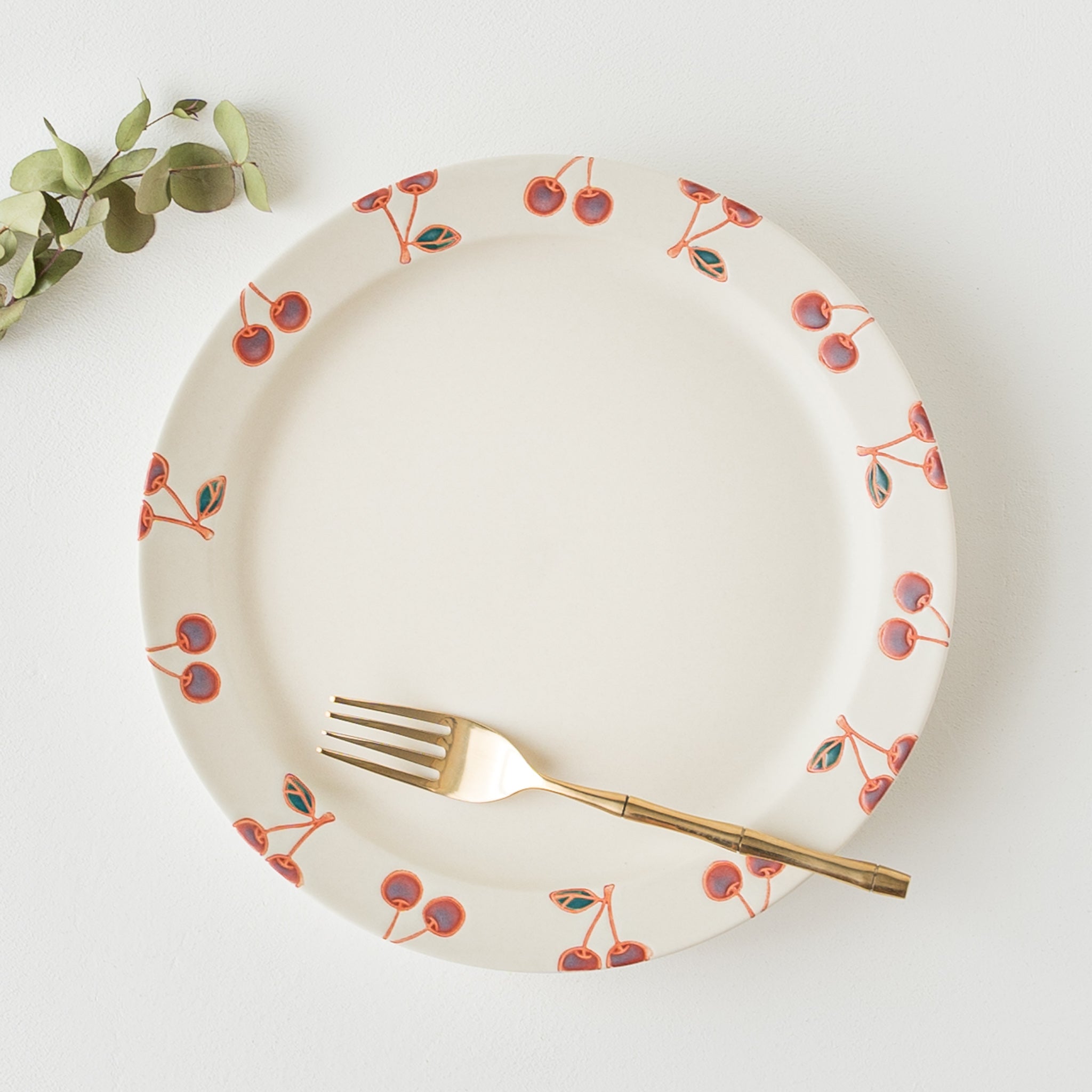 波佐見焼 fruits プレート L サクランボ｜和食器通販 四季折折 – 四季