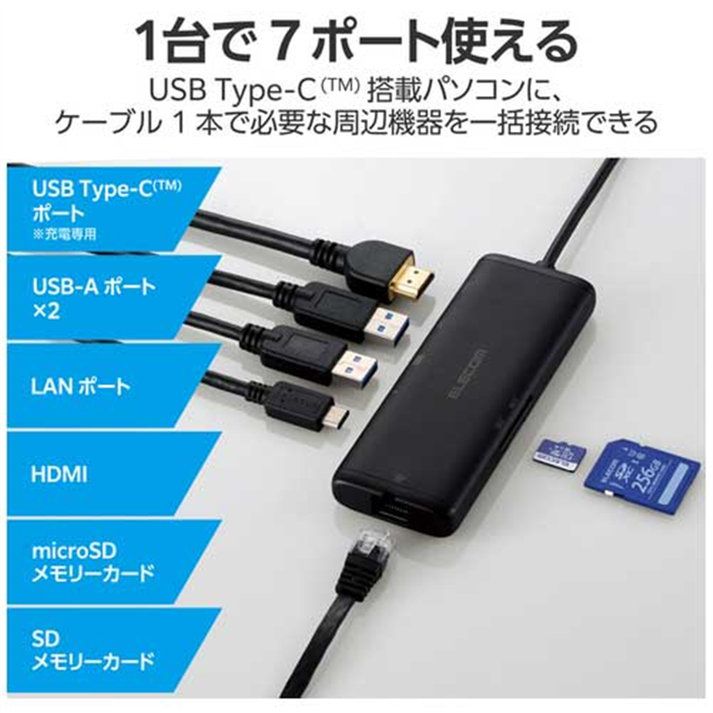 エレコム ドッキングステーション 7in1 DST-W02 1個（ご注文単位1個