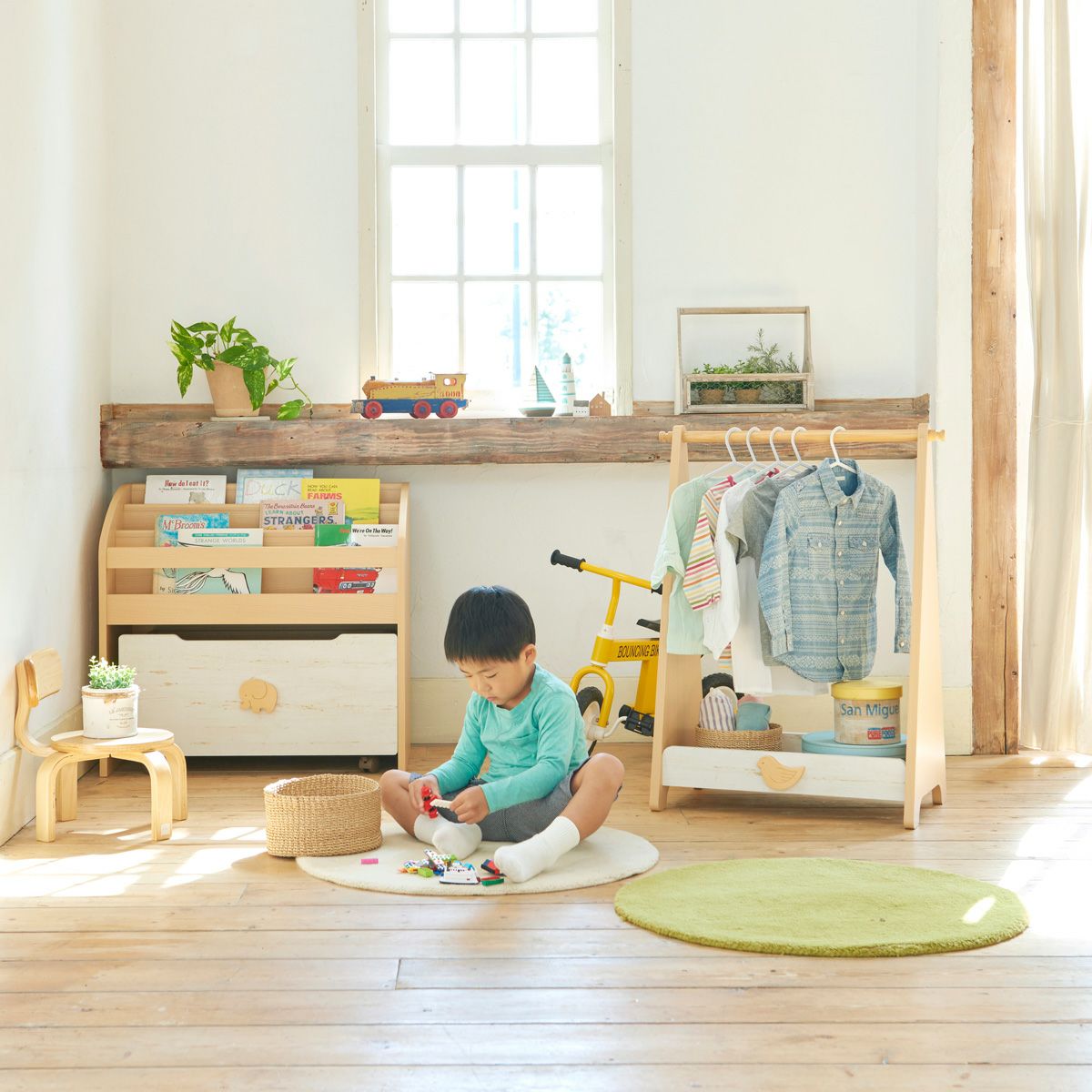 チェスト タンス キッズ 幅57cm 高さ75cm ナチュラルブラウン ホワイト