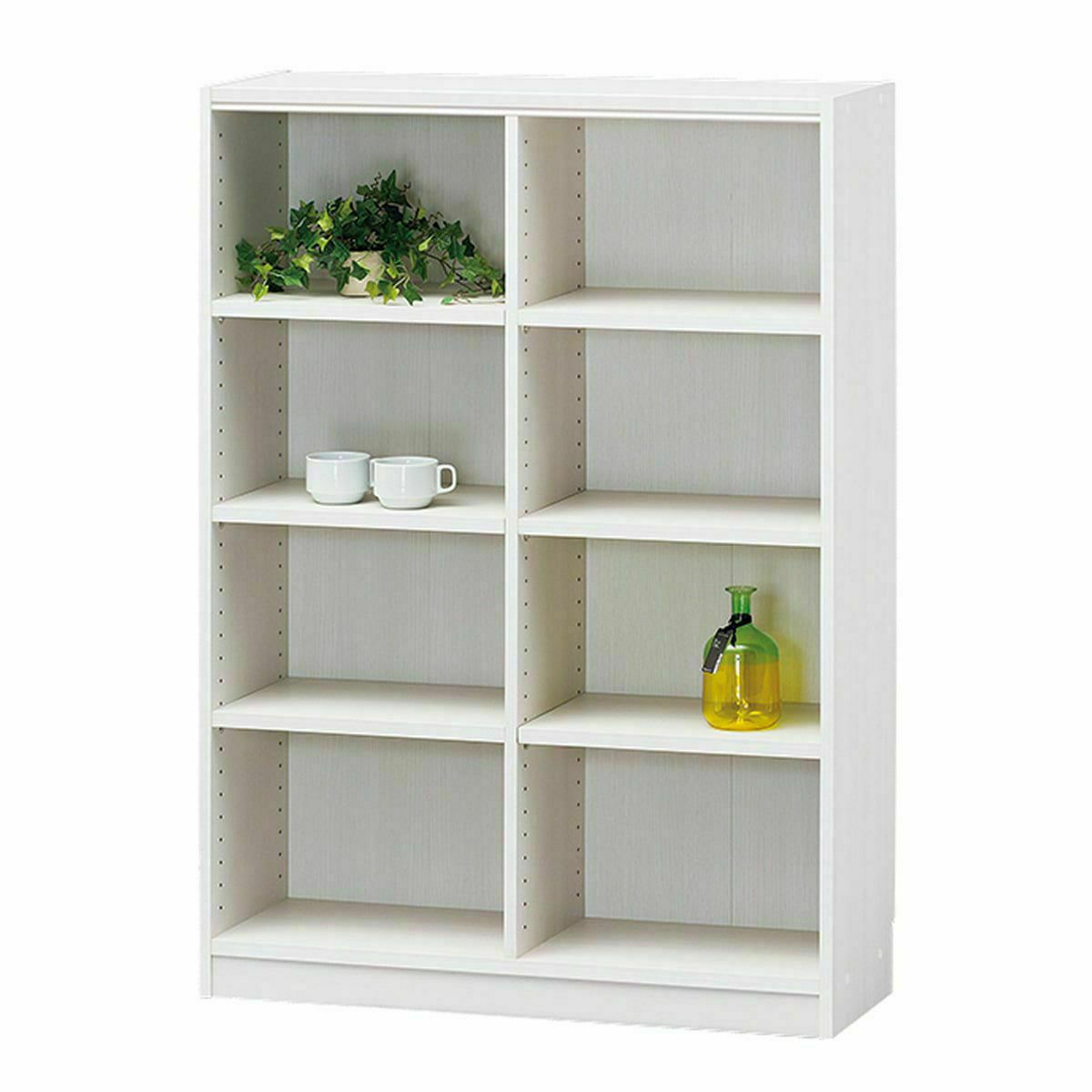 フリーラック 幅87cm 高さ90cm ホワイトオーク 全棚可動 本棚 シェルフ