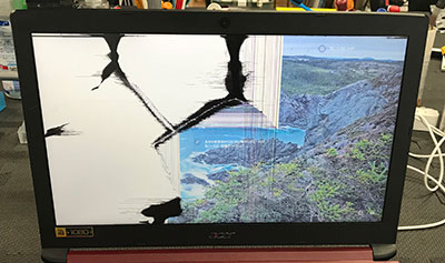 Acer A315-53-A34U/Rの液晶割れ、ひびが入った修理 | パソコン修理なら