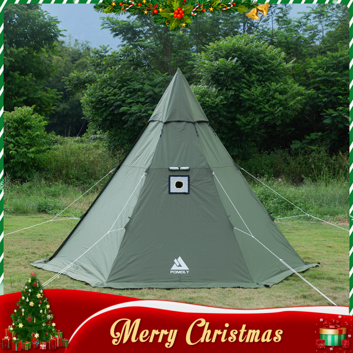 Pomoly HEX ワンポールテント 薪ストーブテント 2-3人用 （煙突 穴）
